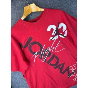Jordan Flight Red Graphic T-Shirt Jumpman 23 Short Sleeve Cotton Tee Mens XL EUC
